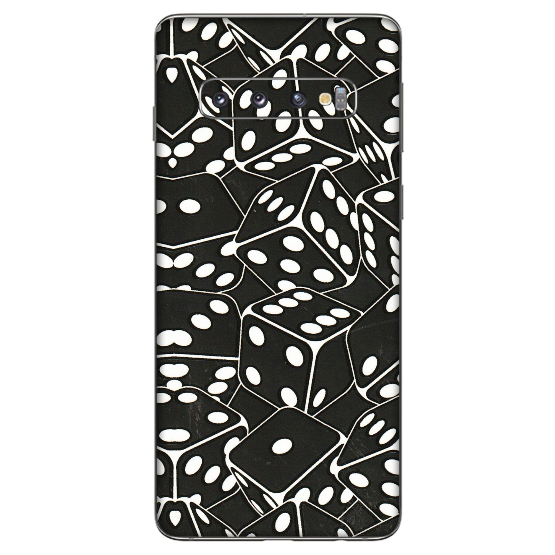 Samsung A/S Series Phone Skins (All Models) - Big Black Dices - 3D Embossed Finish (L-106) Samsung Galaxy S10