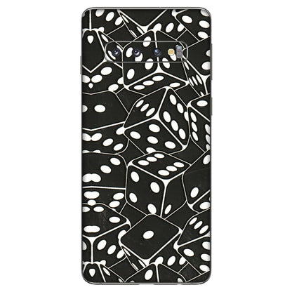 Samsung A/S Series Phone Skins (All Models) - Big Black Dices - 3D Embossed Finish (L-106) Samsung Galaxy S10