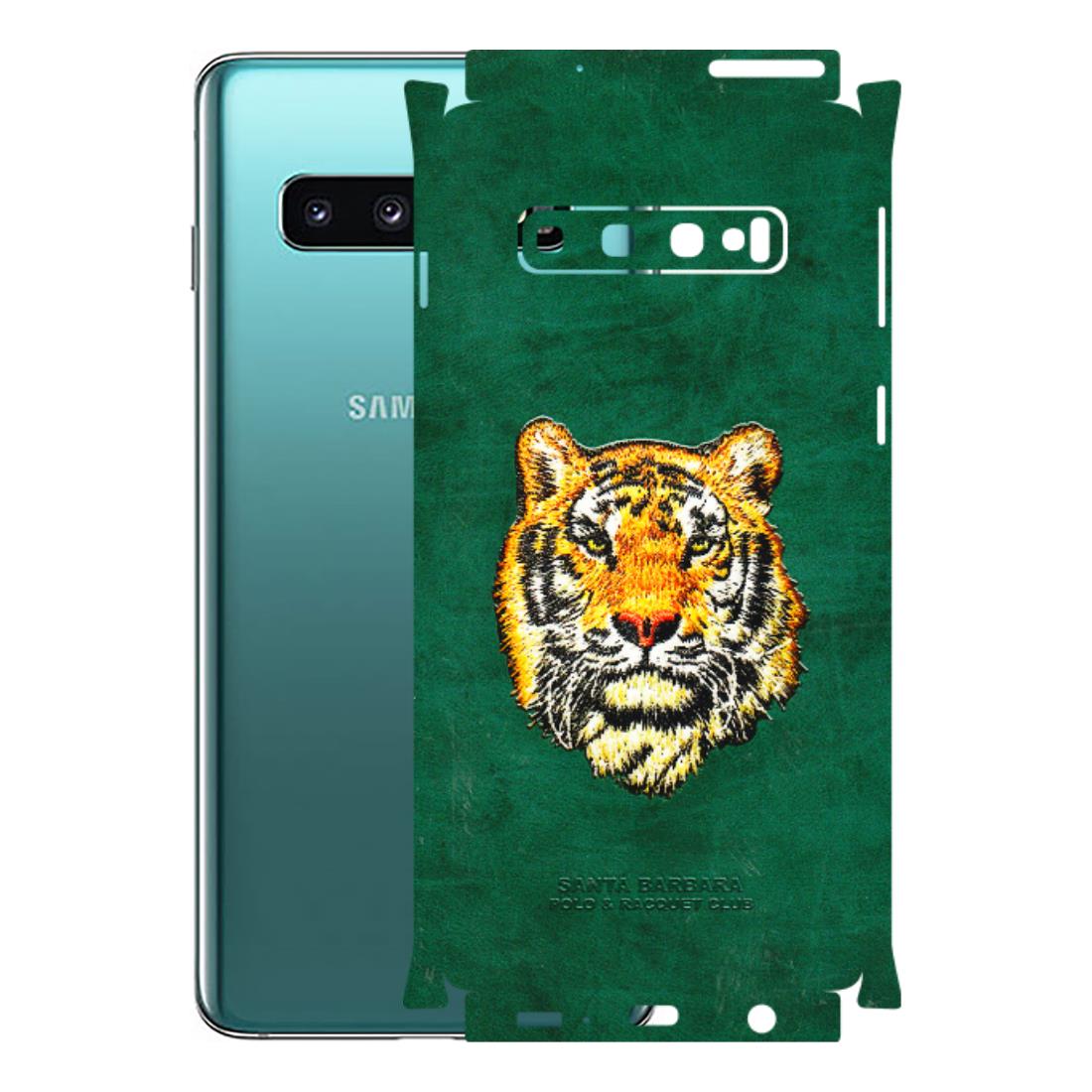 Samsung A/S Series Phone Skins (All Models) - Leather Feel Tiger - 3D Embossed Finish (L-111) Samsung Galaxy S10