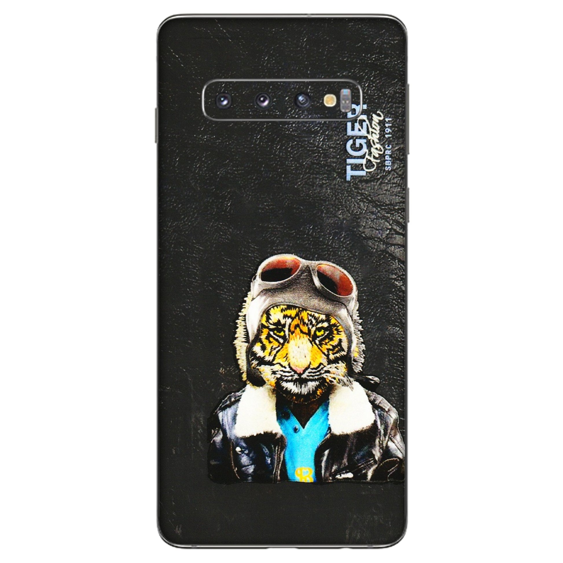 Samsung A/S Series Phone Skins (All Models) - Rider Tiger - 3D Embossed Finish (L-113) Samsung Galaxy S10
