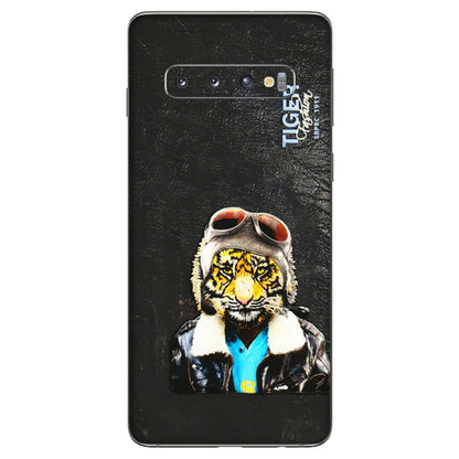 Samsung A/S Series Phone Skins (All Models) - Rider Tiger - 3D Embossed Finish (L-113) Samsung Galaxy S10