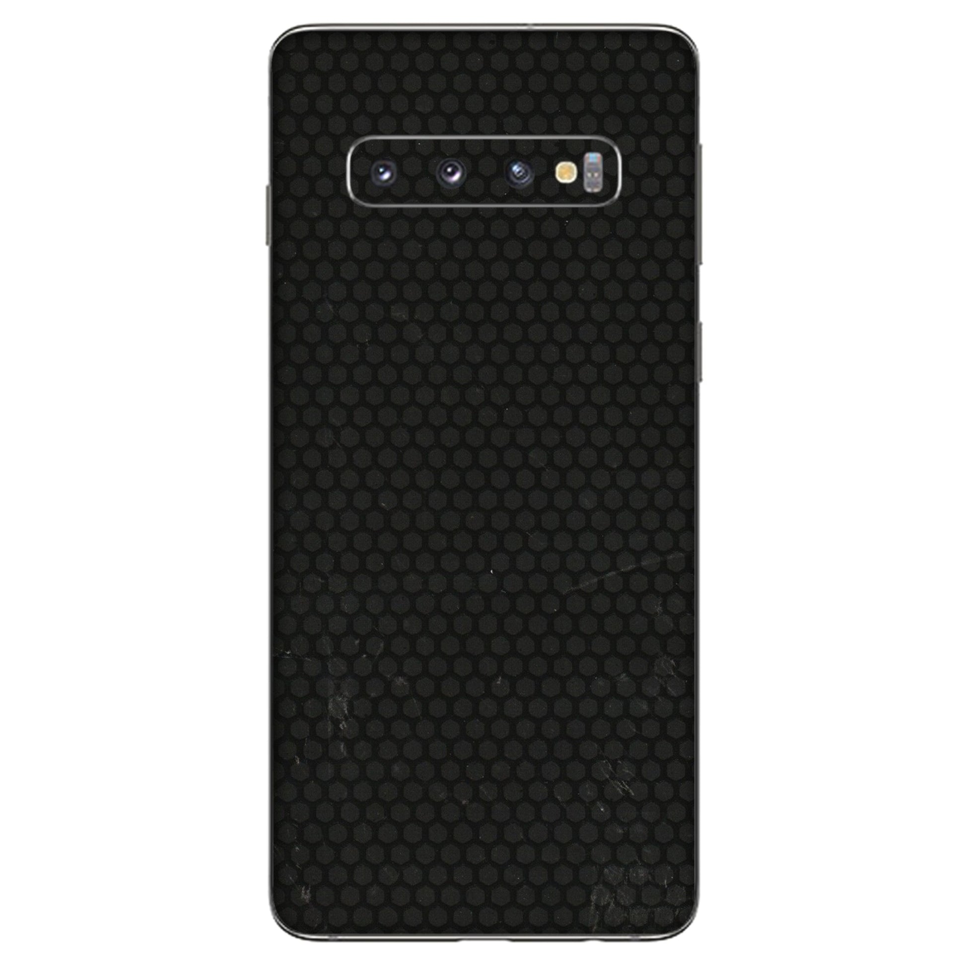 Samsung A/S Series Phone Skins (All Models) - Black honeycomb - 3D Embossed Finish (L-114) Samsung Galaxy S10