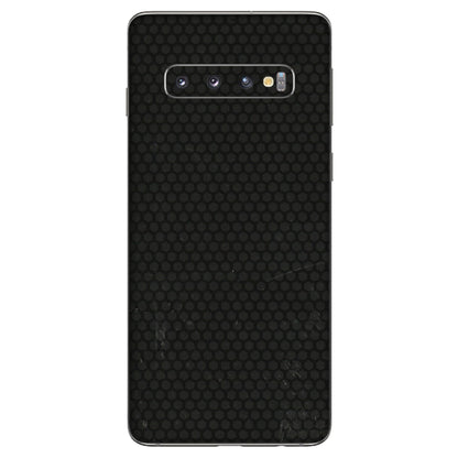 Samsung A/S Series Phone Skins (All Models) - Black honeycomb - 3D Embossed Finish (L-114) Samsung Galaxy S10