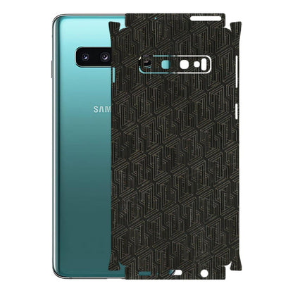 Samsung A/S Series Phone Skins (All Models) - Black Abstract Pattern - 3D Embossed Finish (L-117) Samsung Galaxy S10