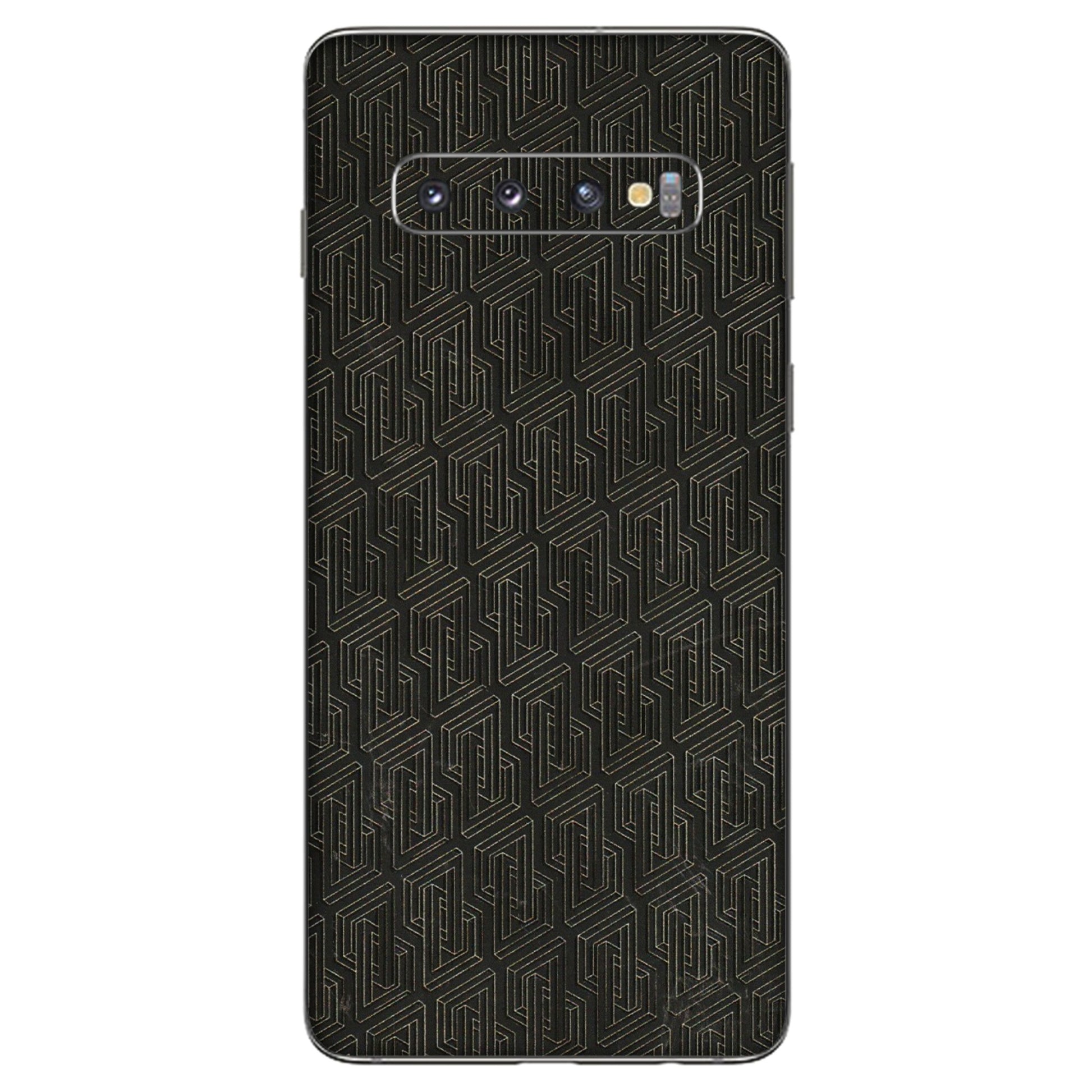 Samsung A/S Series Phone Skins (All Models) - Black Abstract Pattern - 3D Embossed Finish (L-117) Samsung Galaxy S10