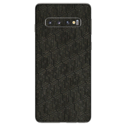 Samsung A/S Series Phone Skins (All Models) - Black Abstract Pattern - 3D Embossed Finish (L-117) Samsung Galaxy S10