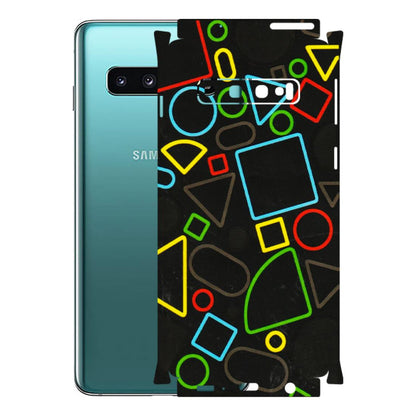Samsung A/S Series Phone Skins (All Models) - Black Shapes - 3D Embossed Finish (L-131) Samsung Galaxy S10