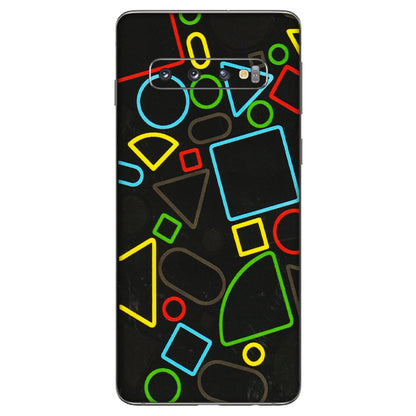 Samsung A/S Series Phone Skins (All Models) - Black Shapes - 3D Embossed Finish (L-131) Samsung Galaxy S10