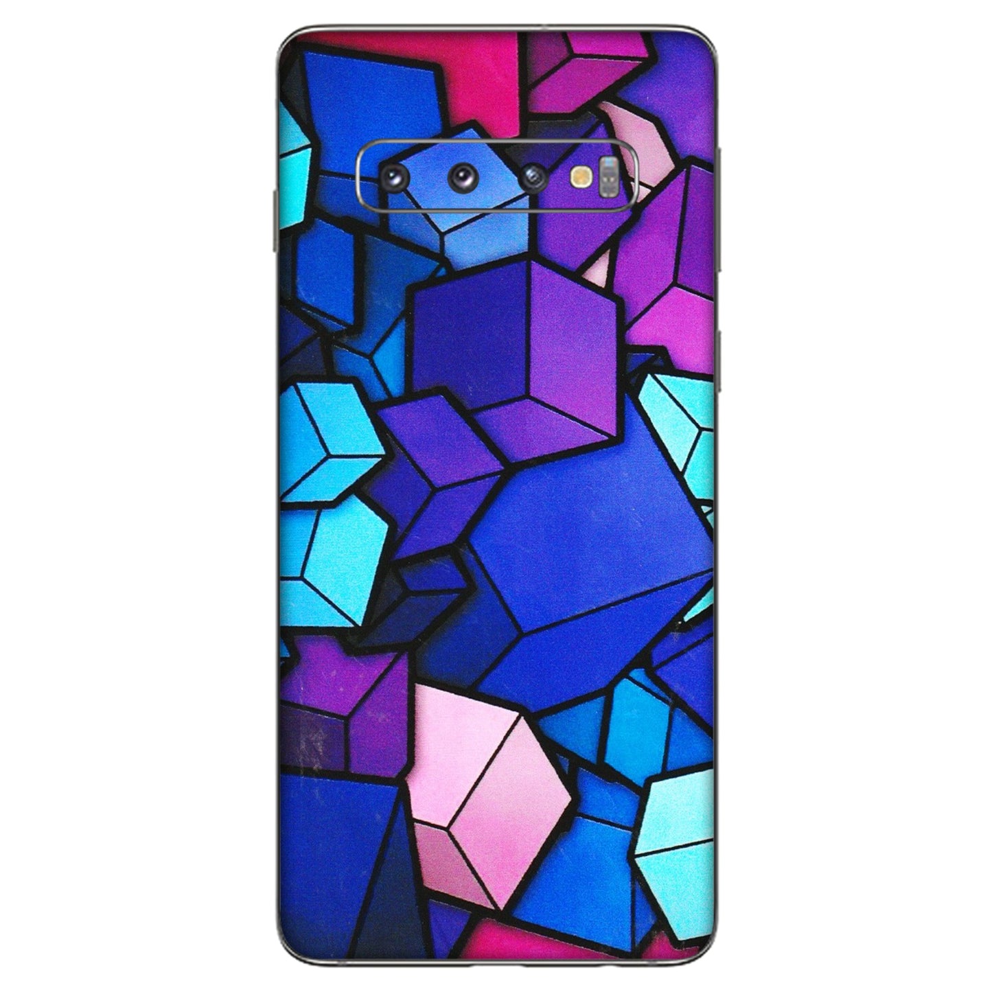 Samsung A/S Series Phone Skins (All Models) - Cube Doodle - 3D Embossed Finish (L-141) Samsung Galaxy S10