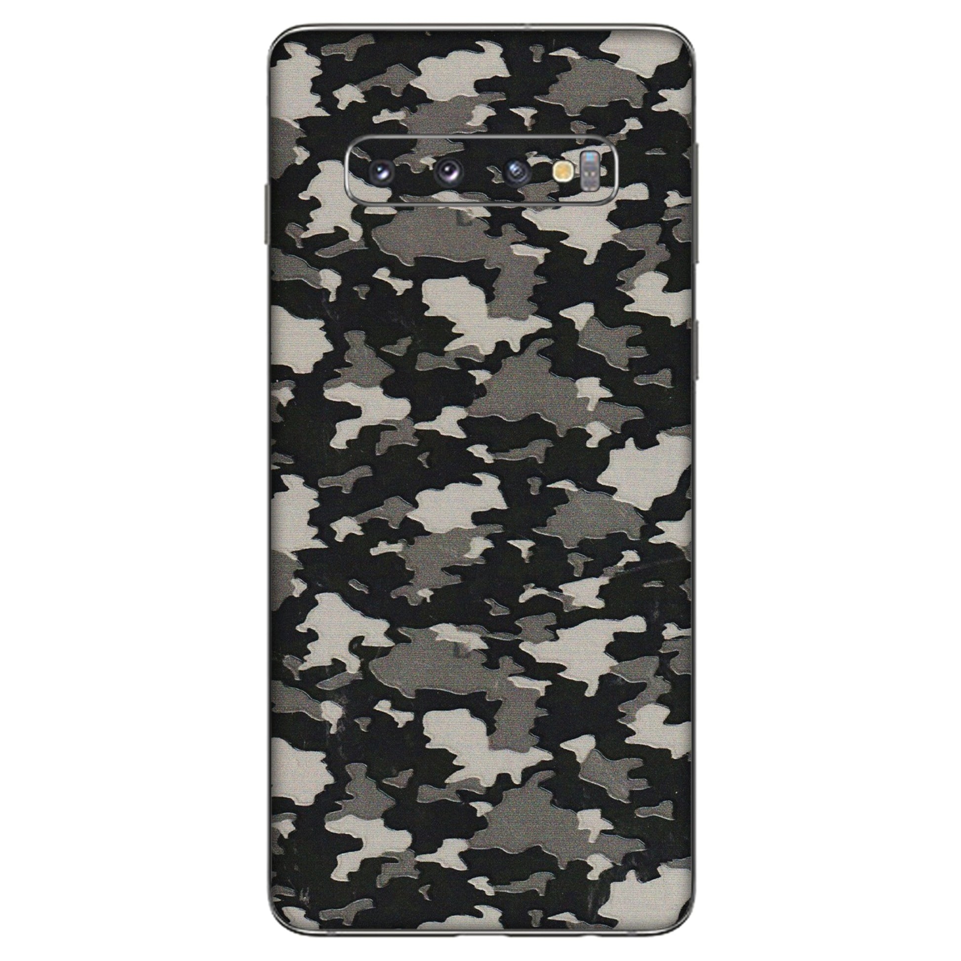 Samsung A/S Series Phone Skins (All Models) - Black/Grey Camoflaunge - 3D Embossed Finish (L-142) Samsung Galaxy S10