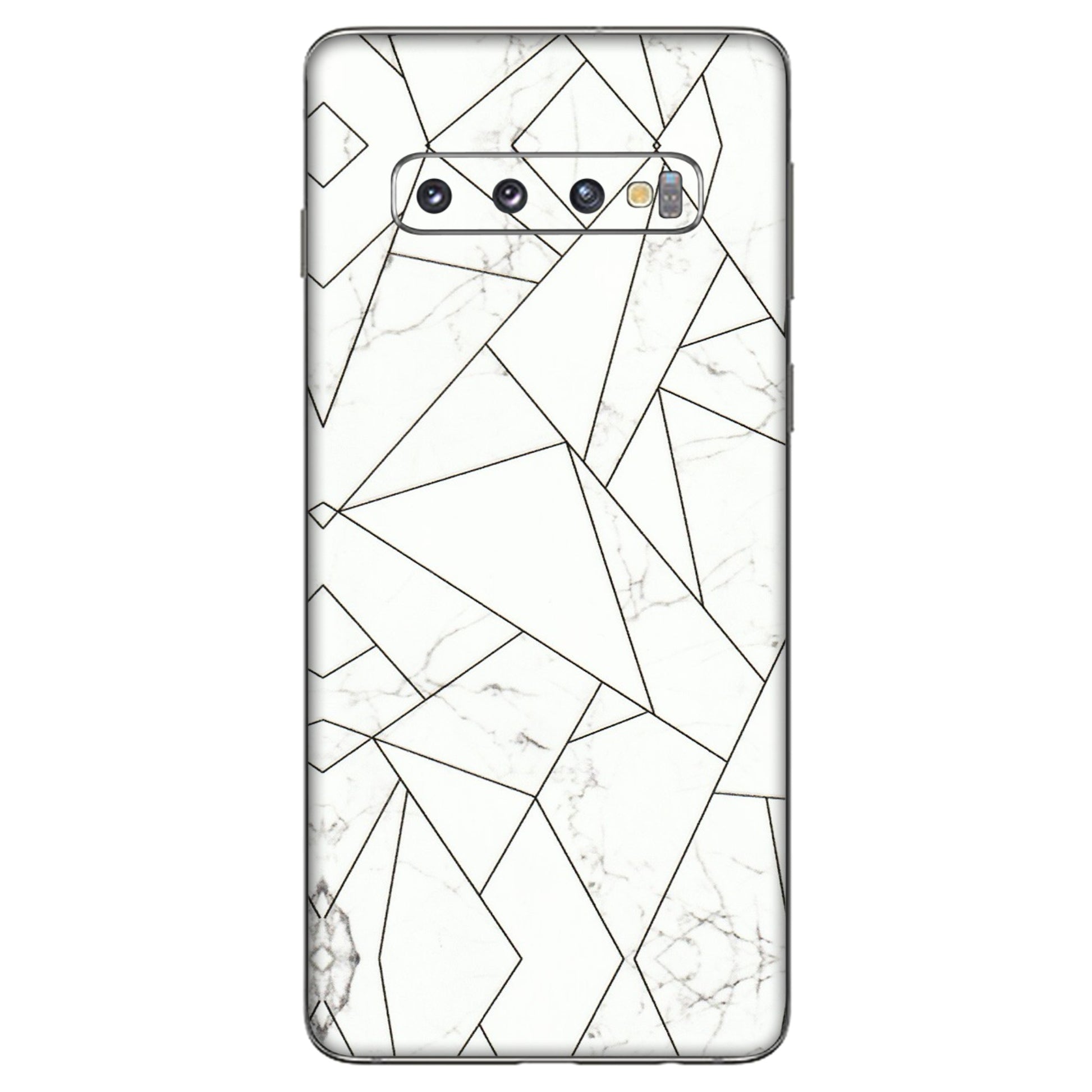 Samsung A/S Series Phone Skins (All Models) - Luxury White Marble Effect - 3D Embossed Finish (L-168) Samsung Galaxy S10