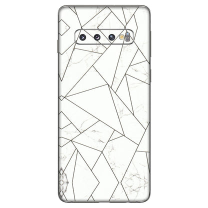 Samsung A/S Series Phone Skins (All Models) - Luxury White Marble Effect - 3D Embossed Finish (L-168) Samsung Galaxy S10
