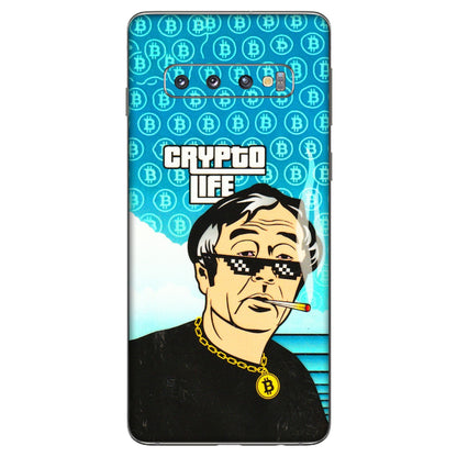Samsung A/S Series Phone Skins (All Models) - Crypto Thug Life - 3D Embossed Finish (L-179) Samsung Galaxy S10