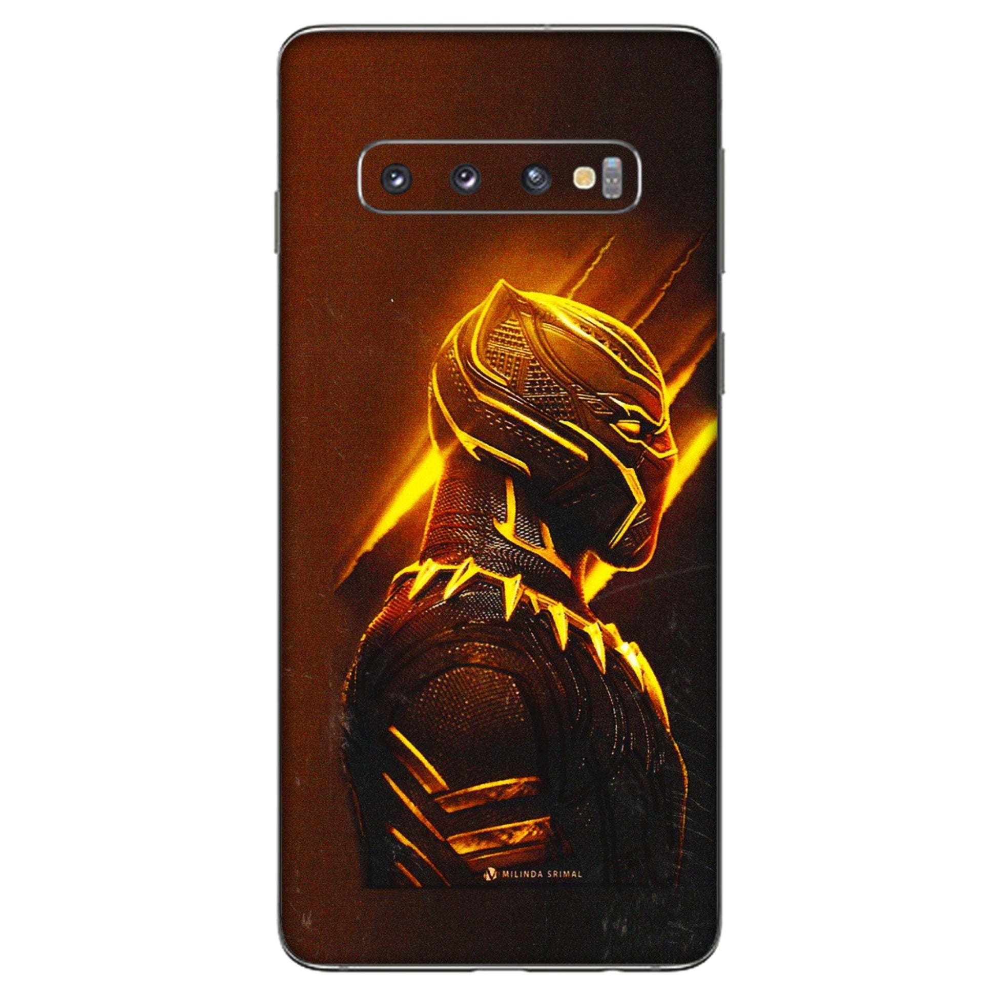 Samsung A/S Series Phone Skins (All Models) - Gold Black Panther - 3D Embossed Finish (L-181) Samsung Galaxy S10