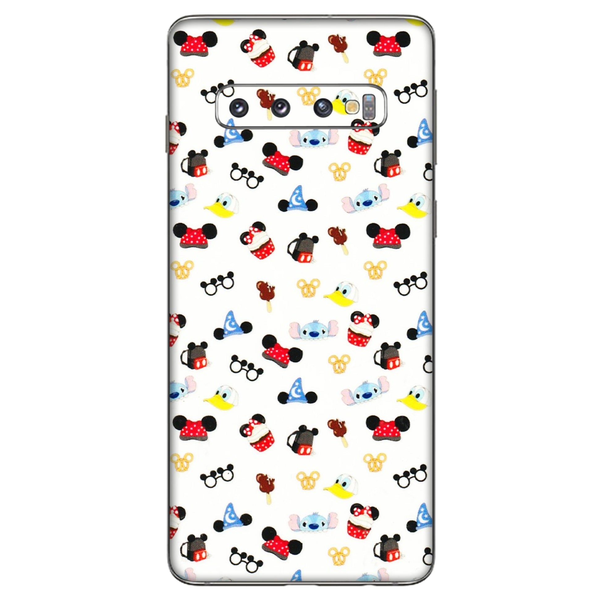 Samsung A/S Series Phone Skins (All Models) - Minnie Mouse & Donald Doodles s - 3D Embossed Finish (L-194) Samsung Galaxy S10