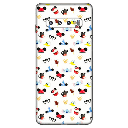 Samsung A/S Series Phone Skins (All Models) - Minnie Mouse & Donald Doodles s - 3D Embossed Finish (L-194) Samsung Galaxy S10