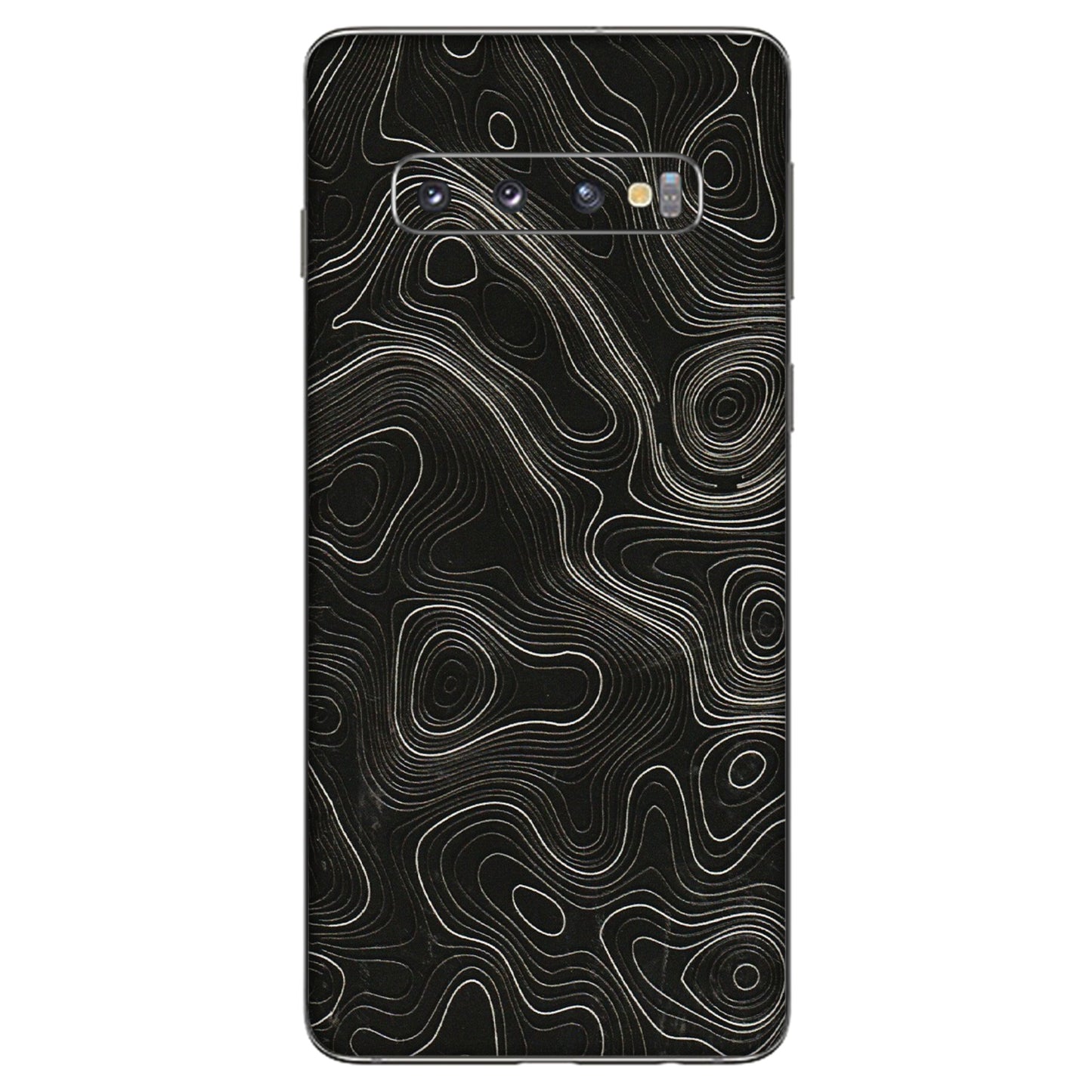 Samsung A/S Series Phone Skins (All Models) - Black Swirl - 3D Embossed Finish (L-196) Samsung Galaxy S10