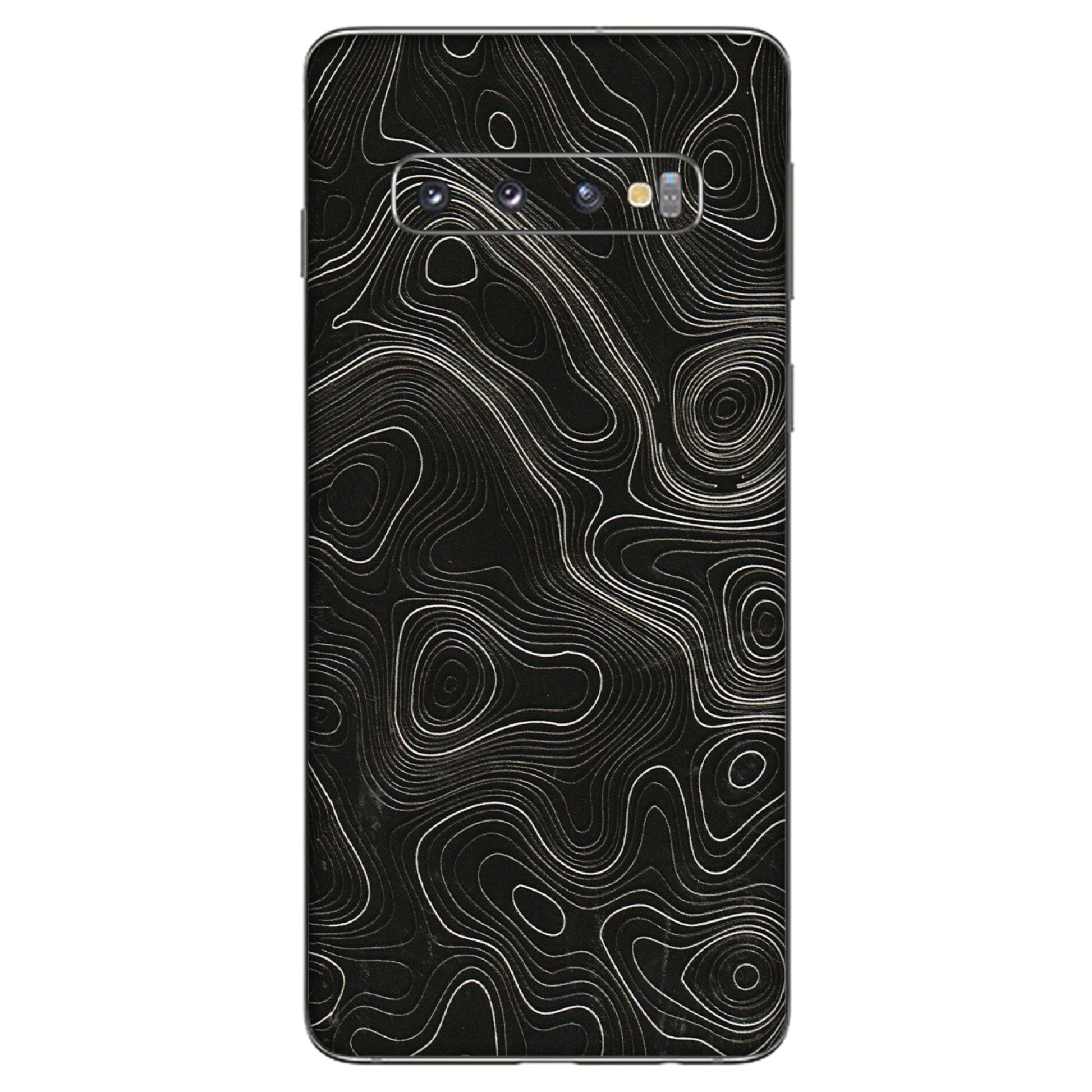 Samsung A/S Series Phone Skins (All Models) - Black Swirl - 3D Embossed Finish (L-196) Samsung Galaxy S10