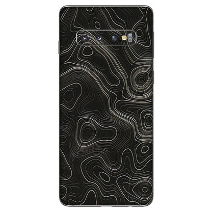 Samsung A/S Series Phone Skins (All Models) - Black Swirl - 3D Embossed Finish (L-196) Samsung Galaxy S10