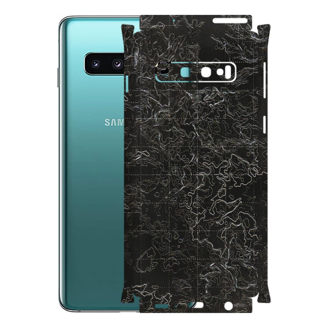 Samsung A/S Series Phone Skins (All Models) - Black map Texture - 3D Embossed Finish (L-201) Samsung Galaxy S10