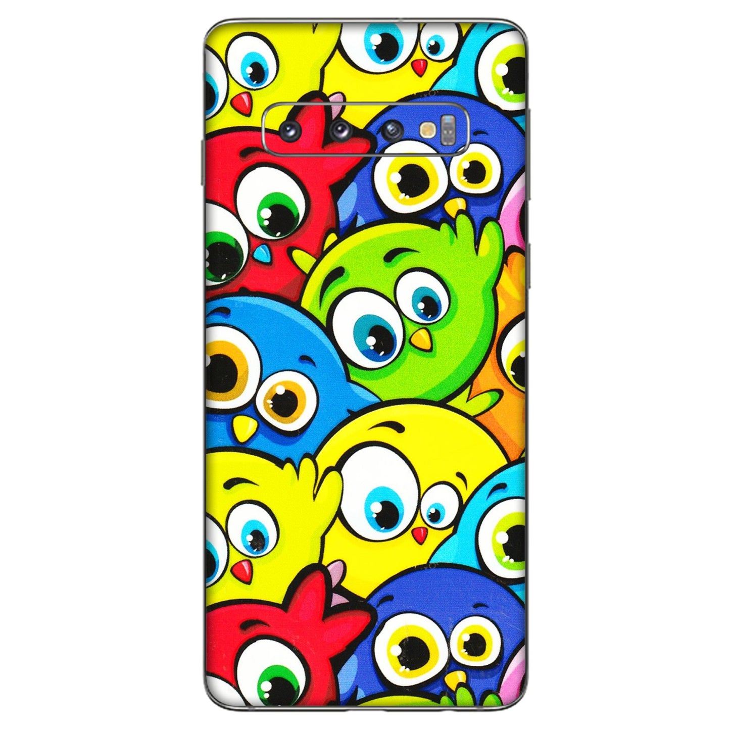 Samsung A/S Series Phone Skins (All Models) - Cute Fluffy Birds - 3D Embossed Finish (L-213) Samsung Galaxy S10