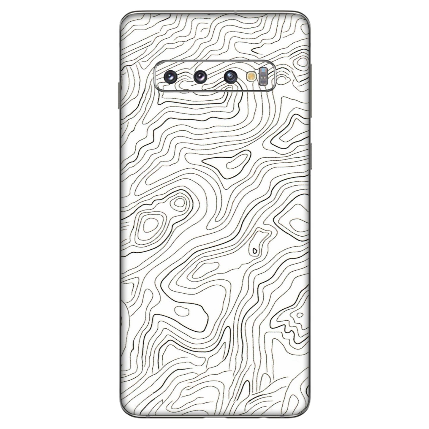 Samsung A/S Series Phone Skins (All Models) - White Black Swirls - 3D Embossed Finish (L-219) Samsung Galaxy S10