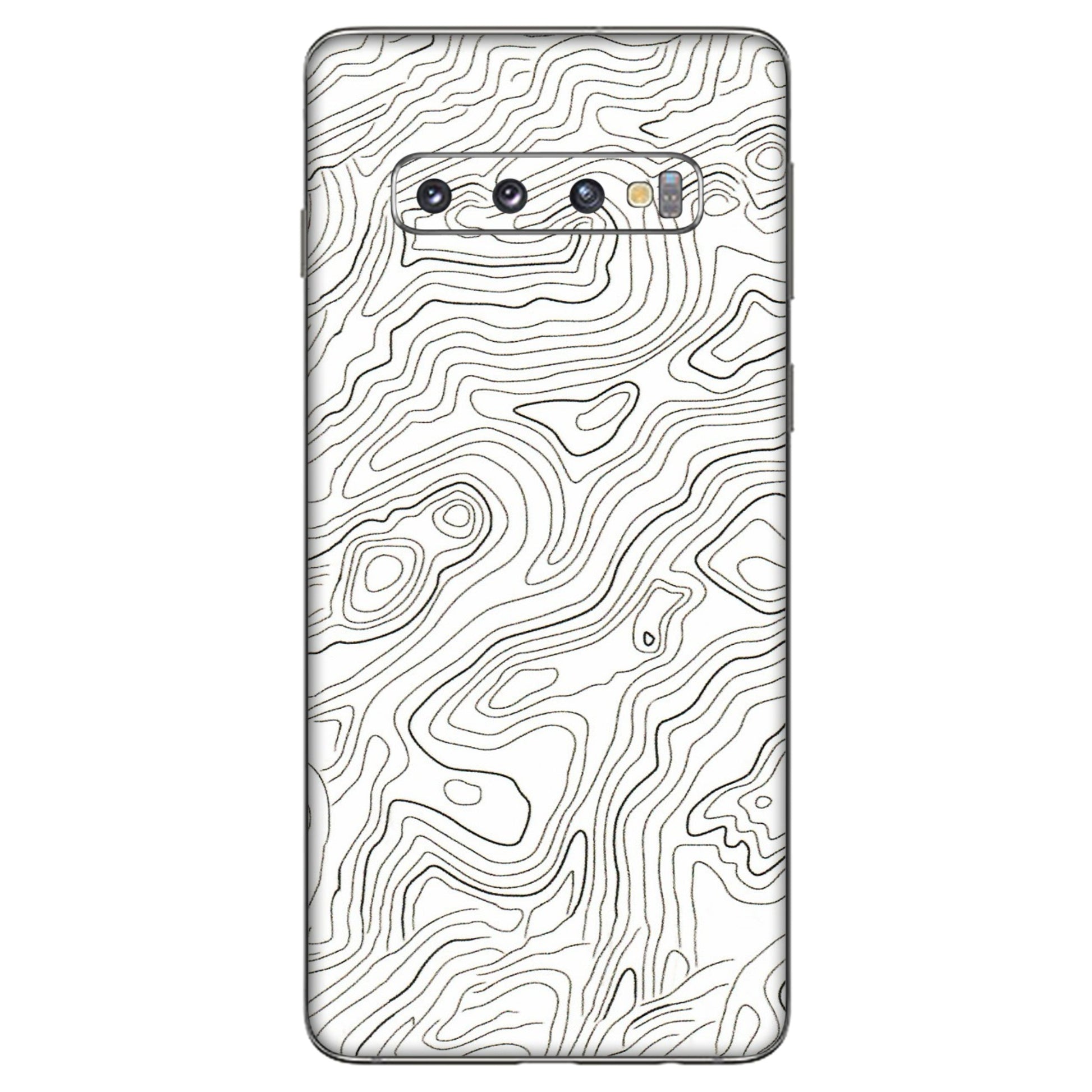 Samsung A/S Series Phone Skins (All Models) - White Black Swirls - 3D Embossed Finish (L-219) Samsung Galaxy S10