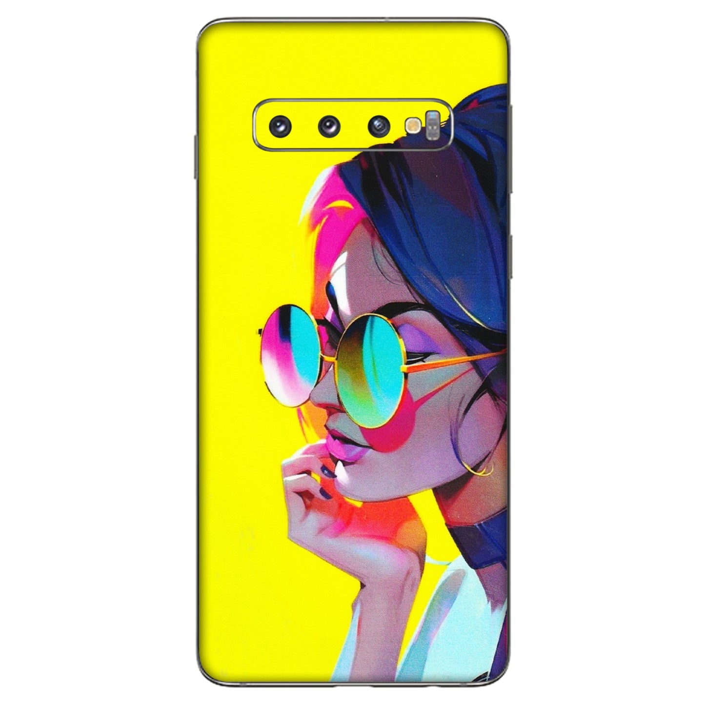 Samsung A/S Series Phone Skins (All Models) - Bold Stylish Girl - 3D Embossed Finish (L-222) Samsung Galaxy S10