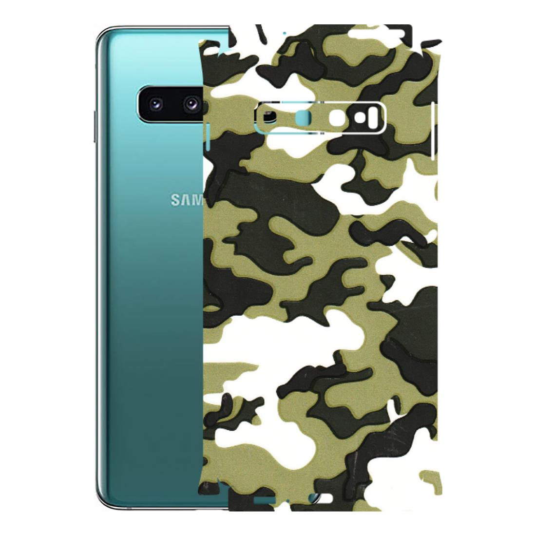 Samsung A/S Series Phone Skins (All Models) - Camouflages White And Green - 3D Embossed Finish (L-243) Samsung Galaxy S10
