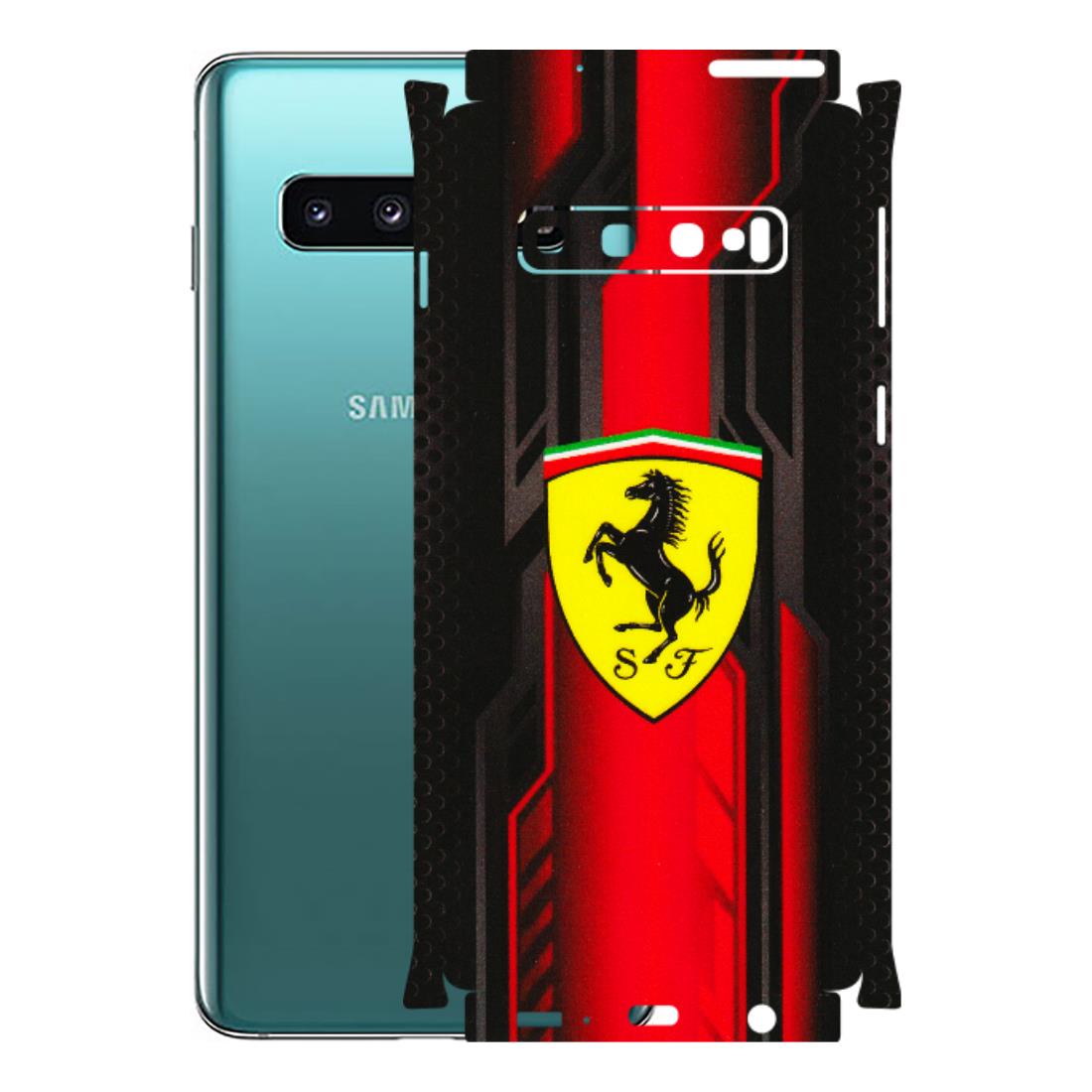 Samsung A/S Series Phone Skins (All Models) - Black Ferrari Logo - 3D Embossed Finish (L-253) Samsung Galaxy S10