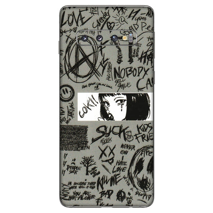 Samsung A/S Series Phone Skins (All Models) - Never Have Love Anime - 3D Embossed Finish (L-260) Samsung Galaxy S10