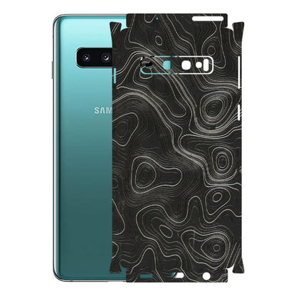Samsung A/S Series Phone Skins (All Models) - Abstract White Line Map - 3D Embossed Finish (L-269) Samsung Galaxy S10