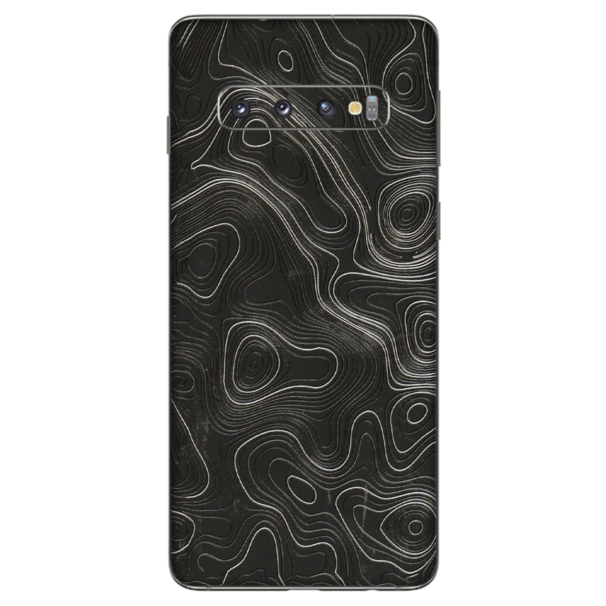 Samsung A/S Series Phone Skins (All Models) - Abstract White Line Map - 3D Embossed Finish (L-269) Samsung Galaxy S10