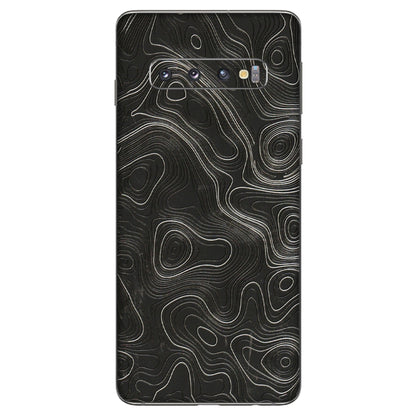Samsung A/S Series Phone Skins (All Models) - Abstract White Line Map - 3D Embossed Finish (L-269) Samsung Galaxy S10