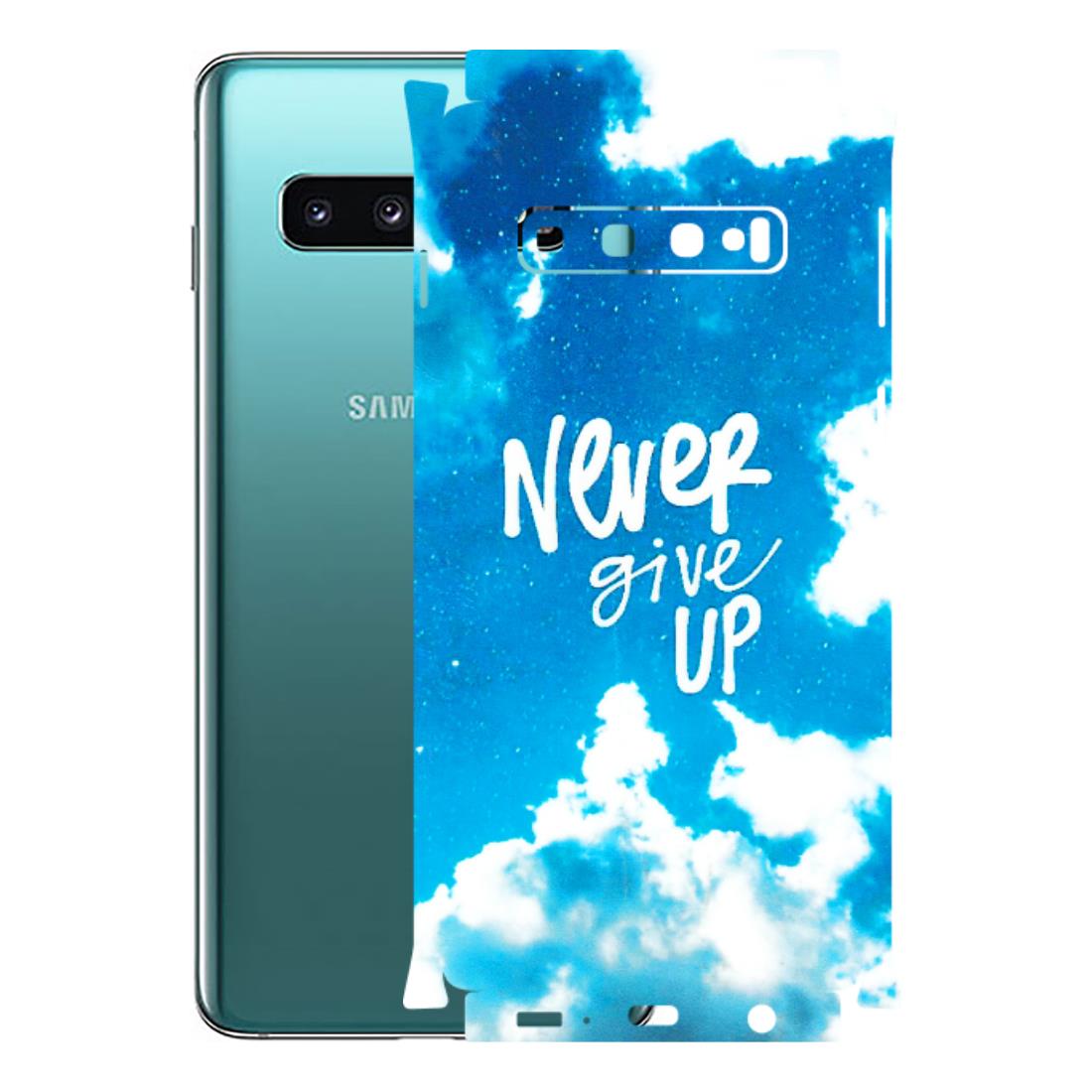 Samsung A/S Series Phone Skins (All Models) - Never Give Up - 3D Embossed Finish (L-279) Samsung Galaxy S10