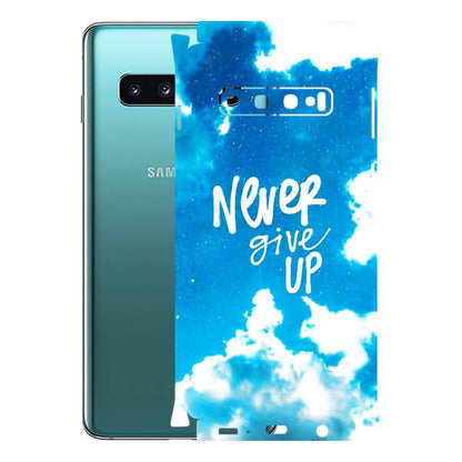 Samsung A/S Series Phone Skins (All Models) - Never Give Up - 3D Embossed Finish (L-279) Samsung Galaxy S10