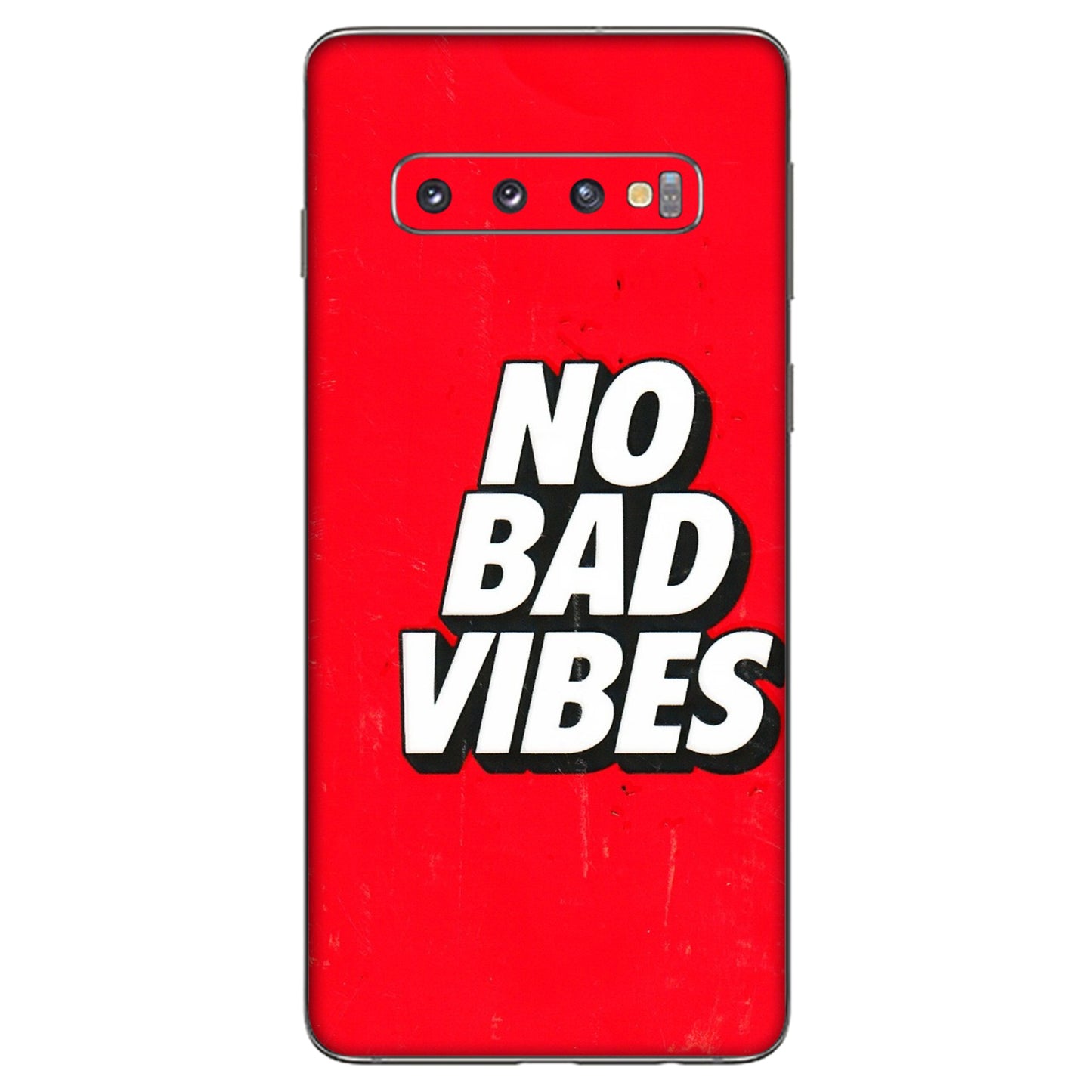 Samsung A/S Series Phone Skins (All Models) - No Bad Vibes - 3D Embossed Finish (L-280) Samsung Galaxy S10