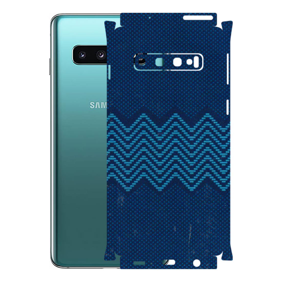 Samsung A/S Series Phone Skins (All Models) - Blue Sober Waves - 3D Embossed Finish (L-306) Samsung Galaxy S10