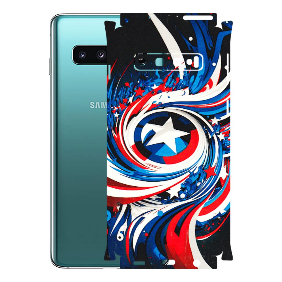 Samsung A/S Series Phone Skins (All Models) - Captain America Logo - 3D Embossed Finish (L-307) Samsung Galaxy S10