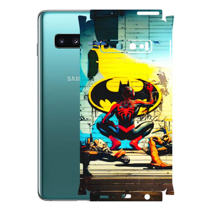 Samsung A/S Series Phone Skins (All Models) - New Spiderman Bat Logo - 3D Embossed Finish (L-309) Samsung Galaxy S10