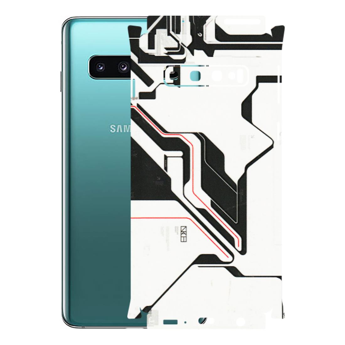 Samsung A/S Series Phone Skins (All Models) - White Techy Logo - 3D Embossed Finish (L-312) Samsung Galaxy S10
