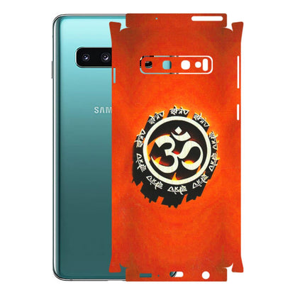 Samsung A/S Series Phone Skins (All Models) - Aum Shiv Orange - 3D Embossed Finish (L-32) Samsung Galaxy S10