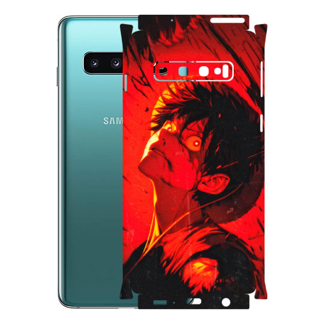 Samsung A/S Series Phone Skins (All Models) - D.Luffy Power Up One Piece Anime - 3D Embossed Finish (L-326) Samsung Galaxy S10
