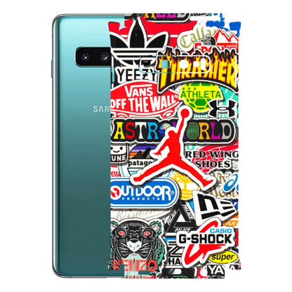 Samsung A/S Series Phone Skins (All Models) - Multi Brands Sticker Graffiti - 3D Embossed Finish (L-37) Samsung Galaxy S10
