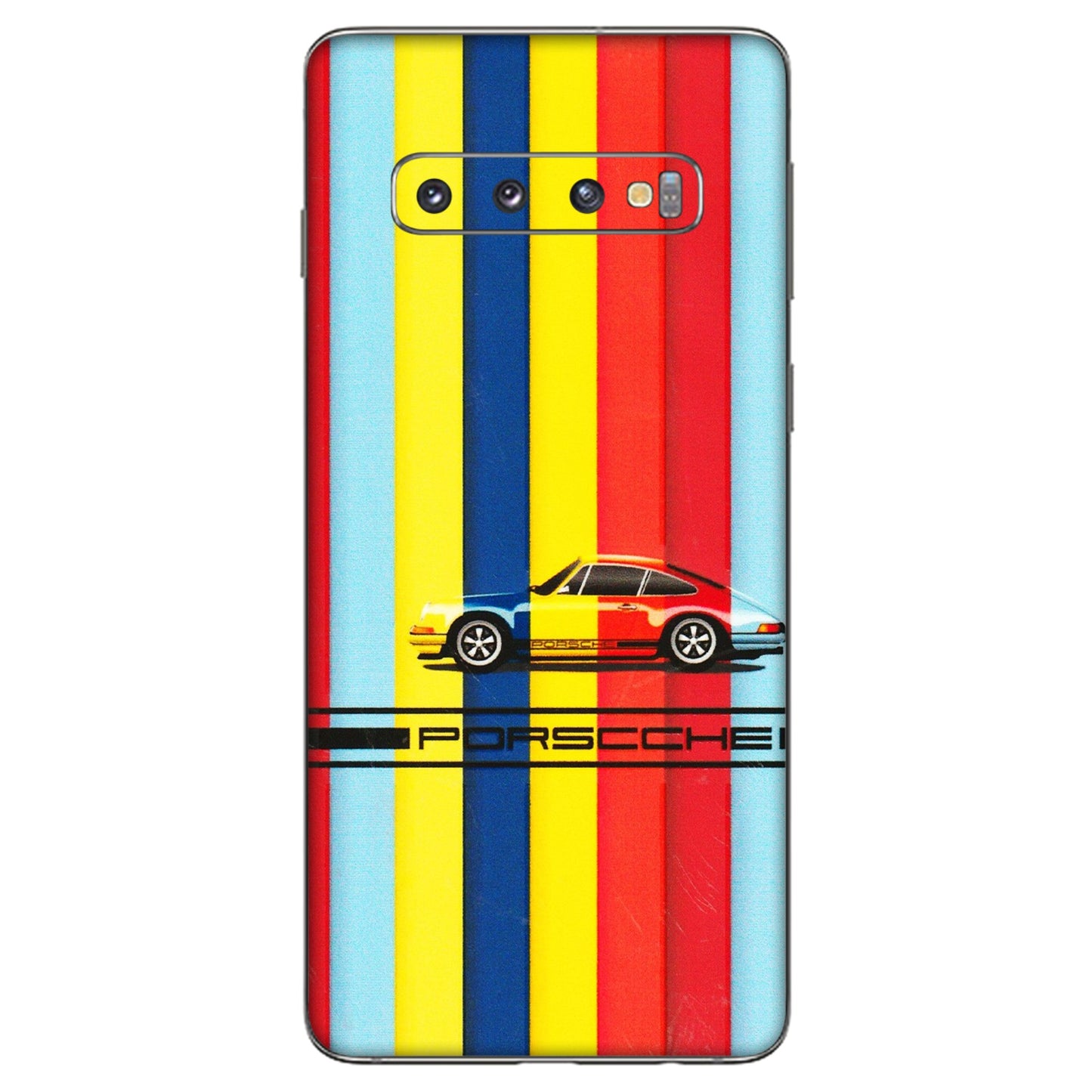Samsung A/S Series Phone Skins (All Models) - Multicolour Porche - 3D Embossed Finish (L-39) Samsung Galaxy S10