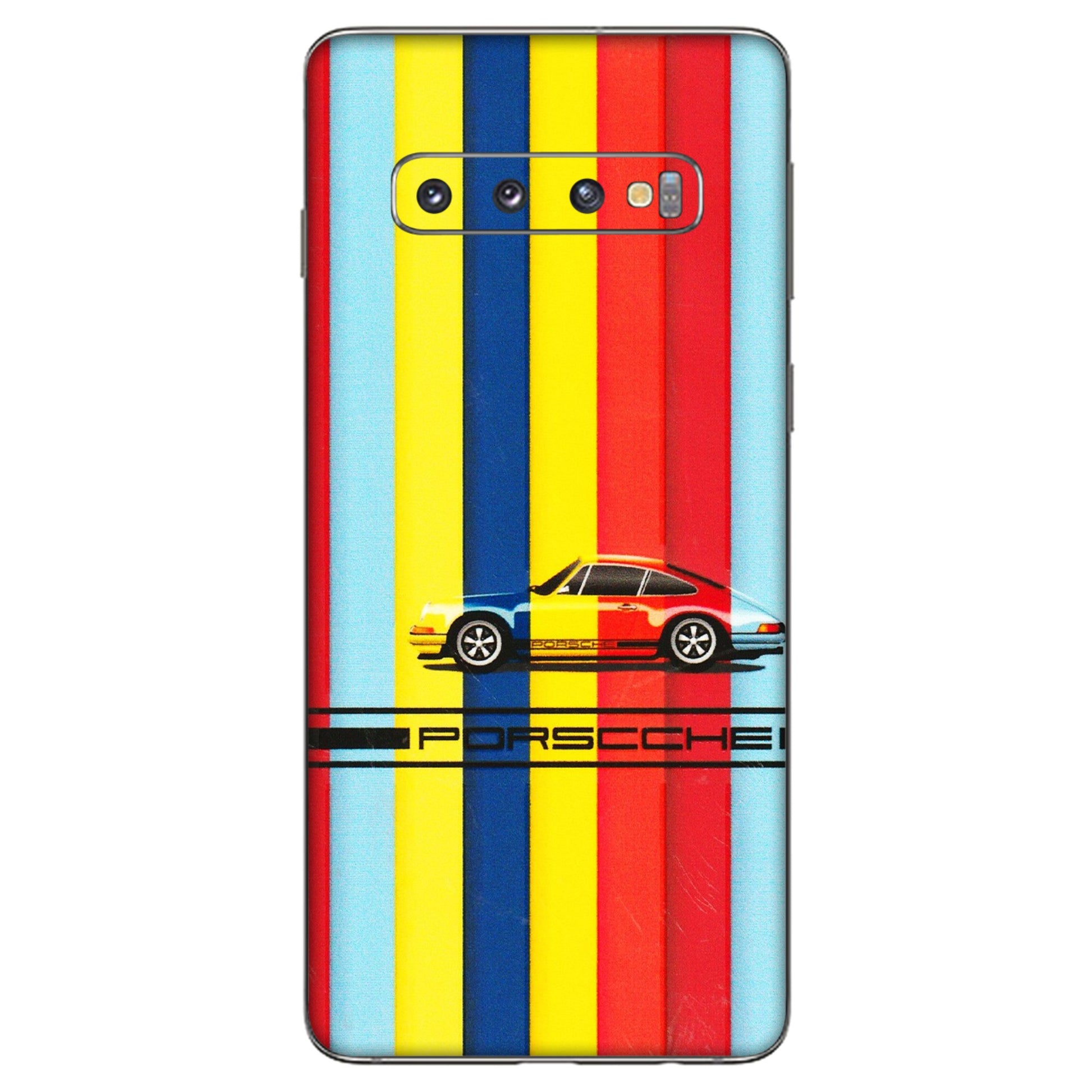 Samsung A/S Series Phone Skins (All Models) - Multicolour Porche - 3D Embossed Finish (L-39) Samsung Galaxy S10