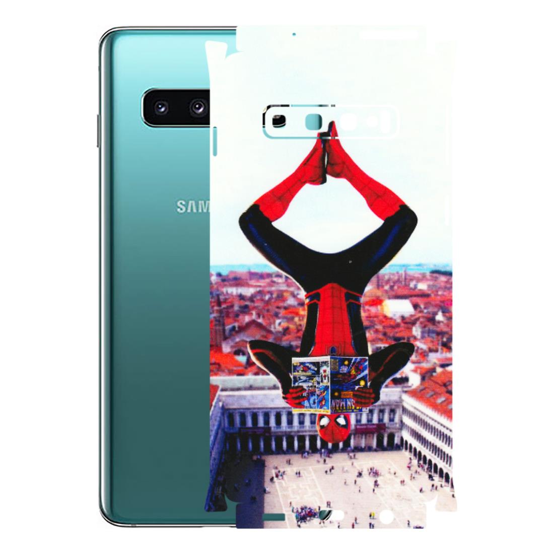 Samsung A/S Series Phone Skins (All Models) - Spiderman Hanging - 3D Embossed Finish (L-53) Samsung Galaxy S10