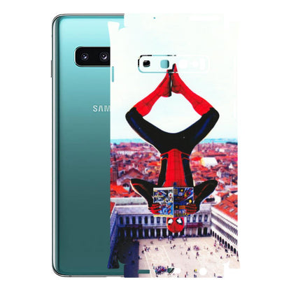 Samsung A/S Series Phone Skins (All Models) - Spiderman Hanging - 3D Embossed Finish (L-53) Samsung Galaxy S10
