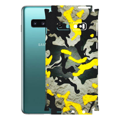Samsung A/S Series Phone Skins (All Models) - Yellow Camouflage - 3D Embossed Finish (L-61) Samsung Galaxy S10