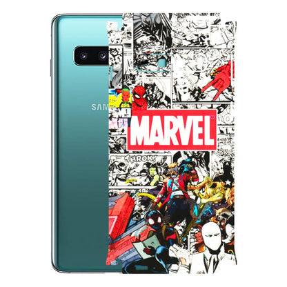 Samsung A/S Series Phone Skins (All Models) - Marvel Colorful Comic - 3D Embossed Finish (L-64) Samsung Galaxy S10